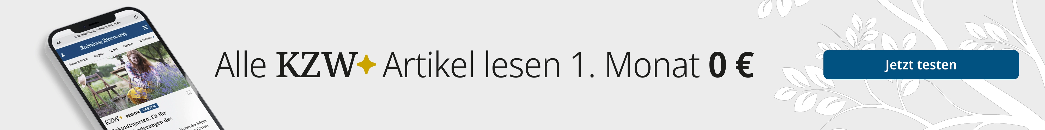 Abo Banner, 1 Monat für 0€