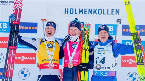 Wichtiger Sieg für den Gesamtweltcup: Preuß hält Druck stand  Johannes Thingnes Bö gewinnt den letzten Sprint seiner Karriere.