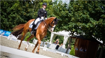 2021 wurde Raphael Netz kurz nach seinem Start bei den Elmloher Reitertagen (Foto) in Hagen auch U25-Europameister im Einzel.