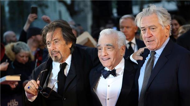 Von „Taxi Driver“ bis „The Irishman“: Robert De Niro wird 80 Al Pacino (l-r), Martin Scorsese und Robert De Niro bei der Premiere von „The Irishman“ in London.