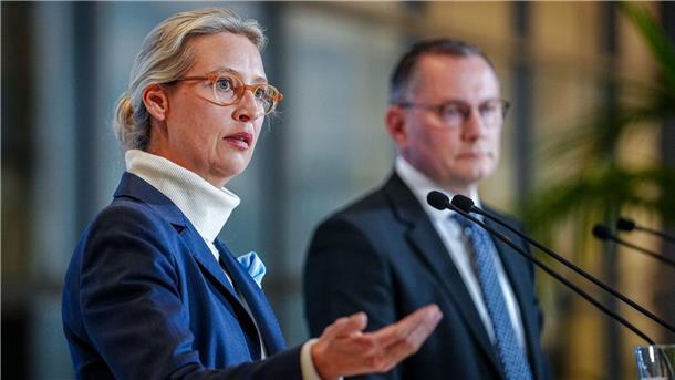 Alice Weidel und Tino Chrupalla stehen an der Spitze der AfD. 