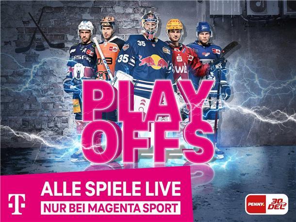 Alle Playoff-Spiele der Deutschen Eishockey-Liga sehen Sie exklusiv bei MagentaSport.