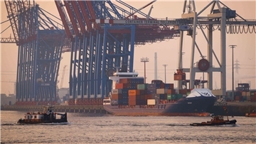 Am Hamburger Hafen werden verschiedene Güter umgeschlagen. Die deutsche Wirtschaft ist schwach ins neue Jahr gestartet.