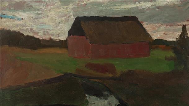 Vier Ausstellungen in Worpswede feiern Malerin Paula Modersohn-Becker Ein Haus in der Landschaft - ein Gemälde von Paula Modersohn-Becker.