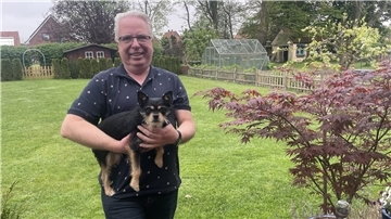 Mann mit Hund