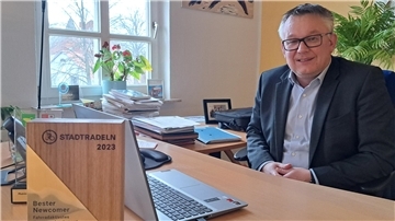 Andreas Wittenberg ist seit zehn Jahren Bürgermeister von Hagen. Beim Stadtradeln war er sehr aktiv und ist mehr Kilometer gefahren als alle anderen Bürgermeister im Cuxland zusammen. 