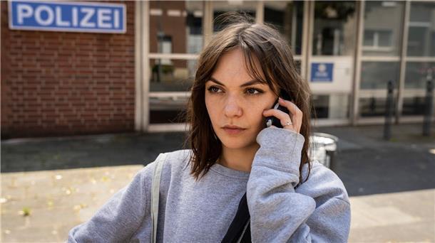 Kein einziger Grimme-Preis an Privatsender Anna (Emma Drogunova) versucht, sich einen Anwalt zu organisieren in einer Szene aus „Nichts, was uns passiert“. Die WDR-Produktion ist Grimme-Preis Gewinner in der Kategorie Fiktion.