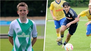 Anton Harbers (links) aus Butjadingen und der Nordenhamer Ahmet Atilgan möchten sich bei Werder Bremen durchsetzen.