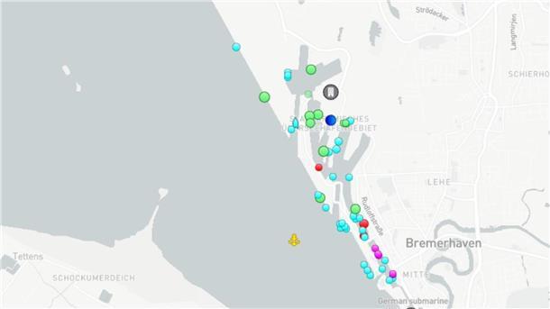 Volle Docks bei der Lloyd Werft: Diese Schiffe liegen momentan in Bremerhaven Auch ein Blick auf marinetraffic.com zeigt, wie viele gerade im Hafen los ist.