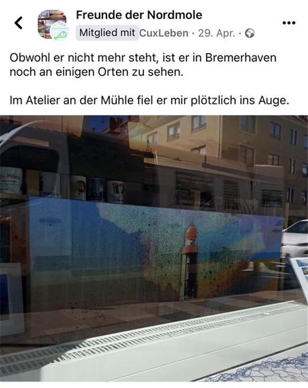 Auch in Bremerhaven ist die Nordmole präsent ...