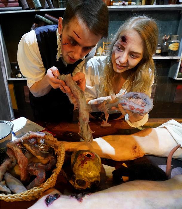 Krustenblut und "Kotzestreu": So geht Grusel-Inventur im Hamburg Dungeon Auch Organe müssen im Pestkrankenhaus gezählt werden.
