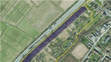 Diese Karte zeigt ein städtisches Grundstück in Nordenham, auf dem rein theoretisch ein Solarpark entstehen könnte.
