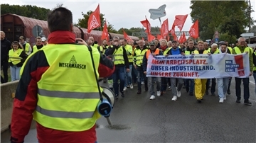 Bild von einer Protestkundgebung auf dem Glencore-Gelände in Nordenham