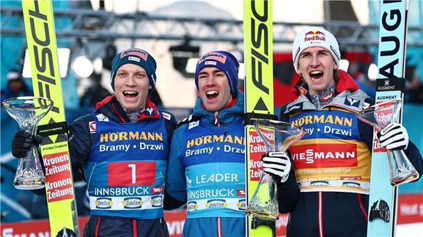 „Ist durch“: Tournee-Scheitern wirft viele Fragen auf Ausnahmeathleten aus Österreich: Hörl, Kraft, Tschofenig.