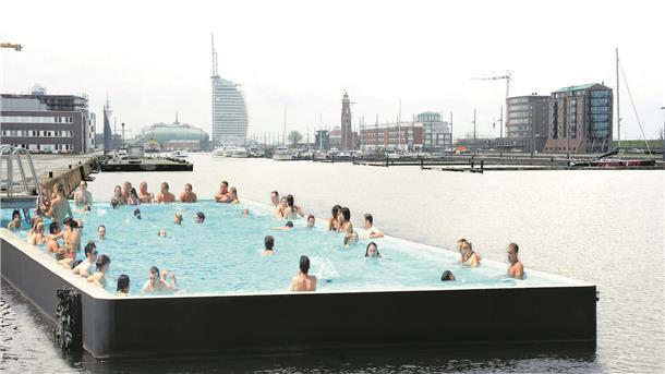 Badeschiff im Neuen Hafen