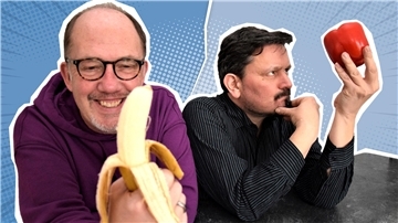 Banane vs. Paprika: Aktuell liegt im „Duell der Bäuche“ Detlef Glückselig mit knappem Vorsprung vorne. Er hat zwei Kilos runter, Jens Schönig nur eins.
