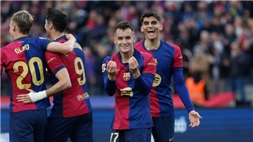Barcelonas Spieler bejubeln das 2:0.