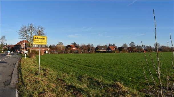 Gute Nachricht für Häuslebauer: Rat stellt Weichen für Bauland in Butjadingen Das Foto zeigt eine Weide neben der Ortseinfahrt des Ortes Ruhwarden in Butjadingen.