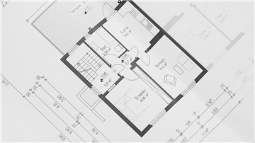 Bauplan eines Hauses.