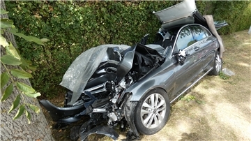 Bei Cappel prallt ein Mercedes mit zwei Senioren aus dem Raum Mainz gegen einen Baum. Die Beifahrerin hat den Unfall nicht überlebt.