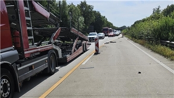 Unfallstelle im Baustellenbereich auf der A27.