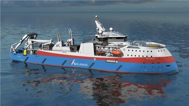 Kommt jetzt das Großprojekt? Lloyd Werft Bremerhaven hofft auf Kabelschiff-Bau Illustration eines Megamas-Neubaus. ein modernes Glasfaserschiff. Bei der internationalen Fachmesse Nor-Shipping in Norwegen wurde ein Vertrag unterzeichnet, der der Lloyd Werft Bremerhaven den Weg zum möglichen Bau eines modernen Kabelverlegeschiffs ebnet.