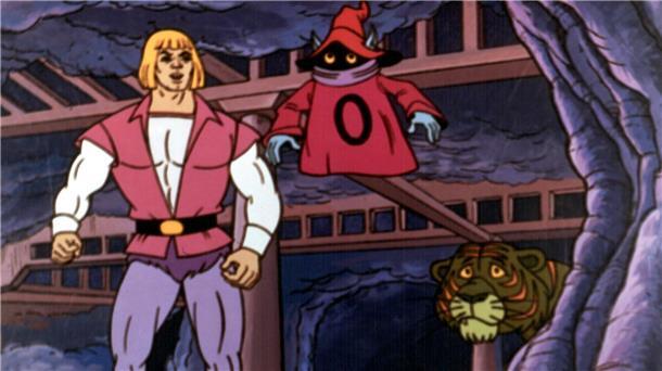 He-Man in Aktion: Amazon zeigt erstes Bild aus „Masters of the Universe“ Bei der Macht von Grayskull: Die Zeichentrickserie „He-Man and the Masters of the Universe“ flimmerte Anfang der 80er Jahre über die Bildschirme. Das Foto zeigt Prince Adam, der sich in He-Man verwandeln kann, sowie den Zauberer Orko und Gringer, der zu Battle-Cat wird, wenn der legendäre Held sein Zauberschwert schwingt.