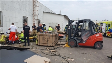Beim Verladen von Holzplatten kam es am Donnerstag in Bremerhaven zu einem Unfall. Ein Mann wurde schwer verletzt. 