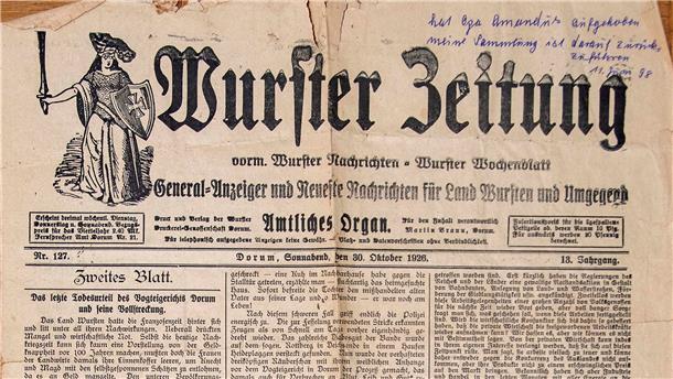 Der Titel einer alten Zeitung aus den 20er Jahren