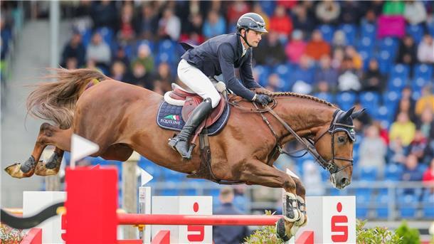CHIO: Stühlmeyer reitet beim NRW-Preis auf Platz drei Bester deutscher Springreiter im NRW-Preis: Patrick Stühlmeyer mit Drako.