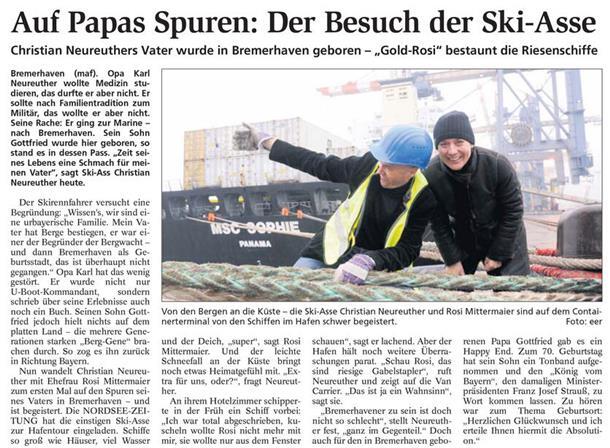 Warum Rosi Mittermaier in Bremerhaven nicht kuscheln wollte Warum Rosi Mittermaier in Bremerhaven nicht kuscheln wollte