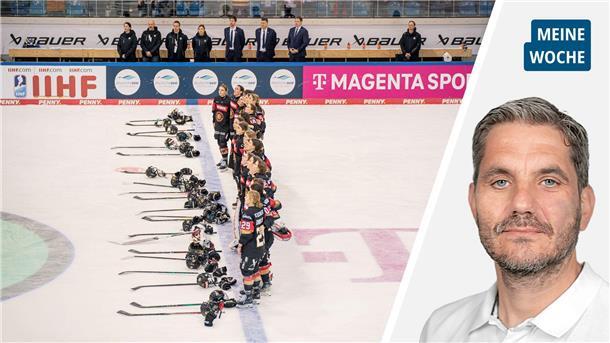 Eine olympiareife Leistung der Stadthallen-Mitarbeiter in Bremerhaven Eishockeyspielerinnen in der Eisarena Bremerhaven.