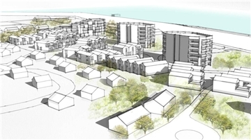Zeichnung des geplanten Nordseeresorts in der Helma-Version.