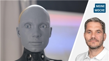 Ein humanoid aussehender Roboter