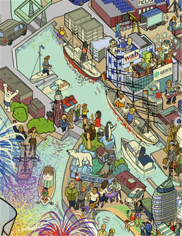 Wimmelbild für die Stadt: Exklusive Einblicke ins Kunstwerk Ein Wimmelbild für Bremerhaven.