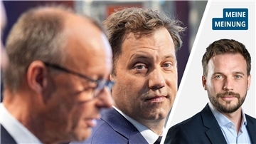 Geteiltes Bild mit drei männlichen Köpfen