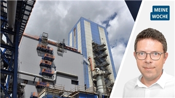 Die Collage zeigt links das Glencore-Gelände in Nordenham und rechts Reporter Timo Kühnemuth.