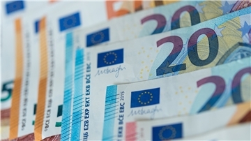 Zahlreiche Banknoten von 20 und 50 Euro liegen sortiert auf einem Tisch. 