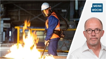 Mitarbeiter von Glencore Nordenham in Schutzkleidung.