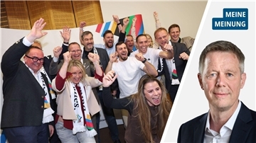 CSU-Chef Markus Söder und sein Rhein-Ruhr-Risiko Jubelnde Mnschen und ein Mann im Portrait
