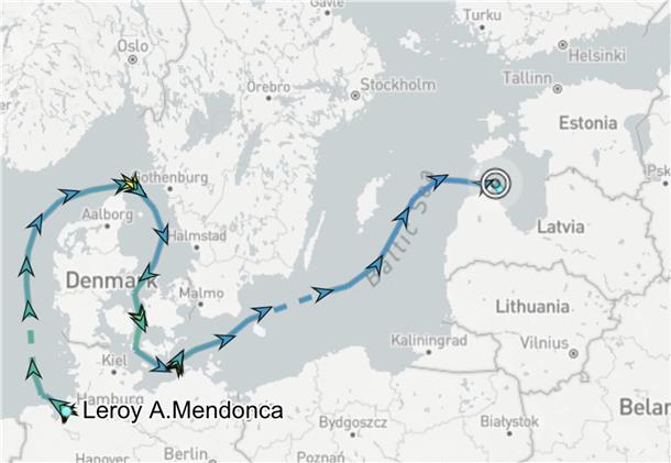 Bis zum 25. Februar lag die „Leroy A. Mendonca“ für etwa einen Tag in Bremerhaven, dann steuerte sie die östliche Ostsee an. Ziel ist offenbar Lettland. Das Transportschiff dürfte Militärgüter der US-Armee wegen des Ukraine-Krieges nach Osteuropa bringen.