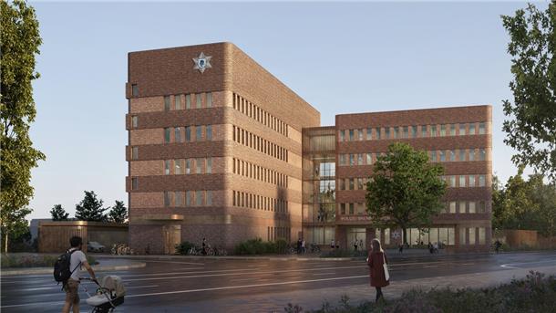 Blick auf das neue Polizeirevier in Geestemünde