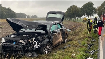 Blick auf die Unfallstelle an der Kreisstraße 139.