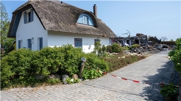 Blick auf die Unglücksstelle: Im Norden der Insel Rügen kam es zu einer Gasexplosion.