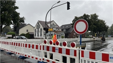 Die Sperrung der Straße B71.