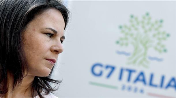 G7 setzt Zeichen für Ukraine und Nahost Bundesaußenministerin Annalena Baerbock beim Treffen der G7-Außenminister in Capri.