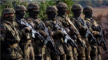 Bundeswehr-Soldaten während einer Ausbildungs- und Lehrübung des Heeres.