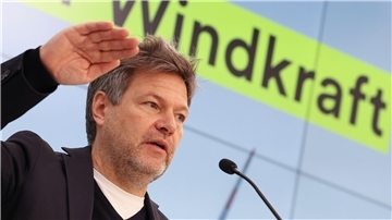 Bundeswirtschaftsminister Robert Habeck (Grüne) bei einem Pressetermin in Berlin.