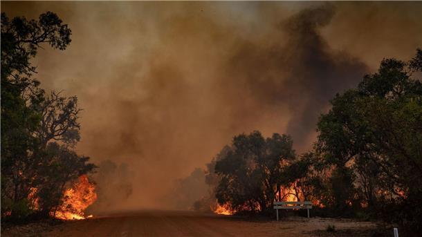 Die Erde reflektiert immer weniger Sonnenlicht Buschbrände in Australien nördlich von Perth