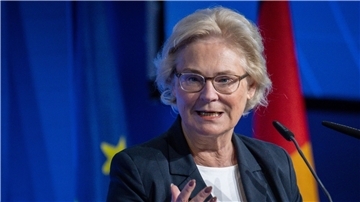 Christine Lambrecht während ihrer Rede bei der Berliner Sicherheitskonferenz.